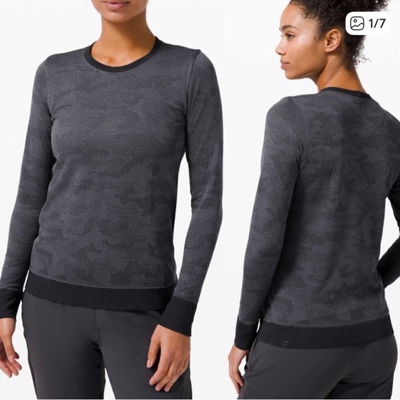 lululemon athletica Swiftly Breathe Vented Camo Tech Long-sleeve Crew Small NEW - Picture 3 of 14